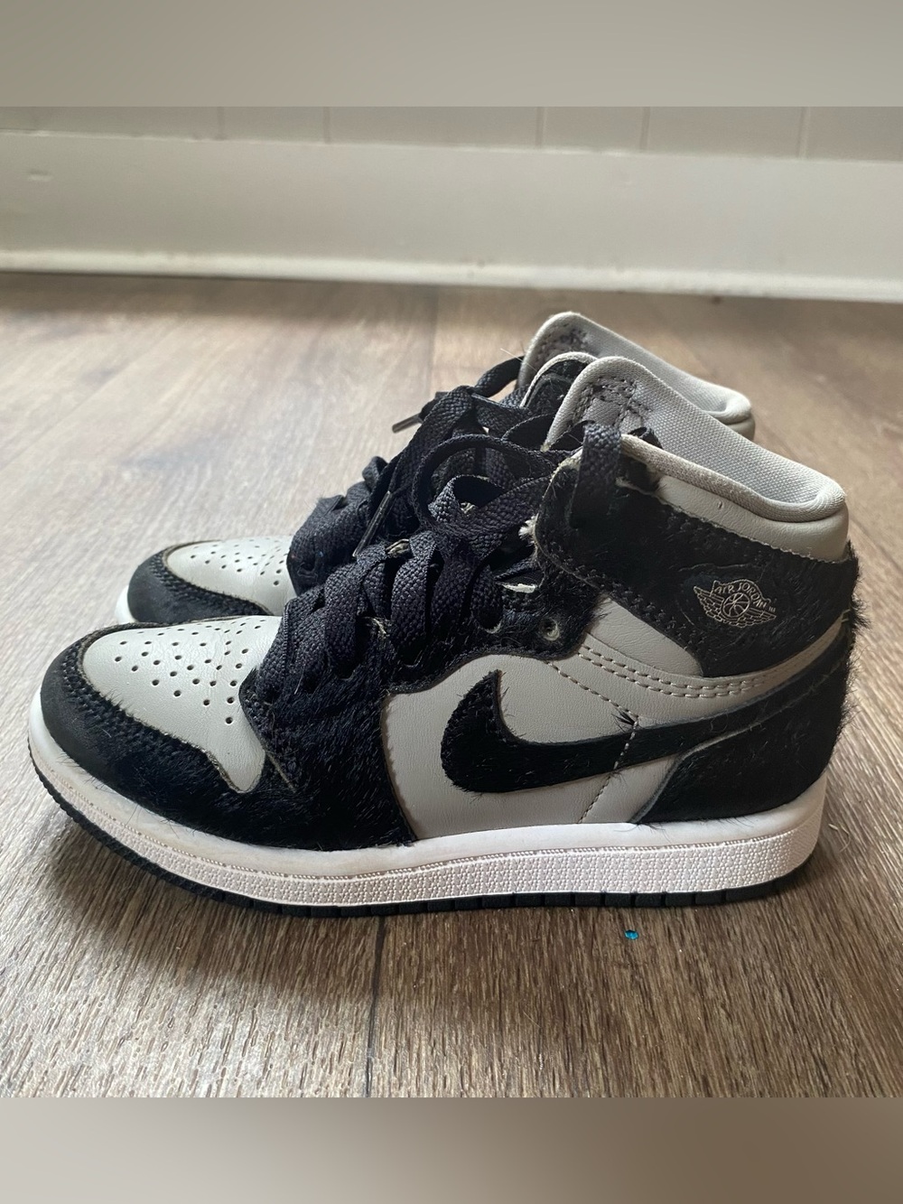 Jordan Kids Black and Grey High-Top Sneakers